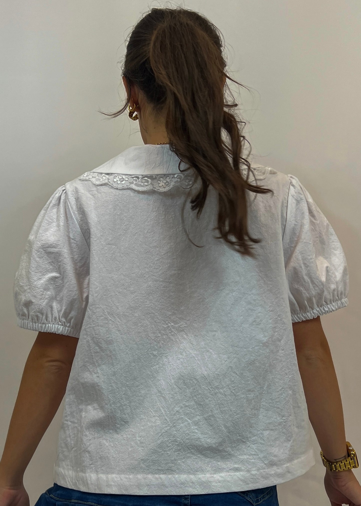 White Front Tie Blouse