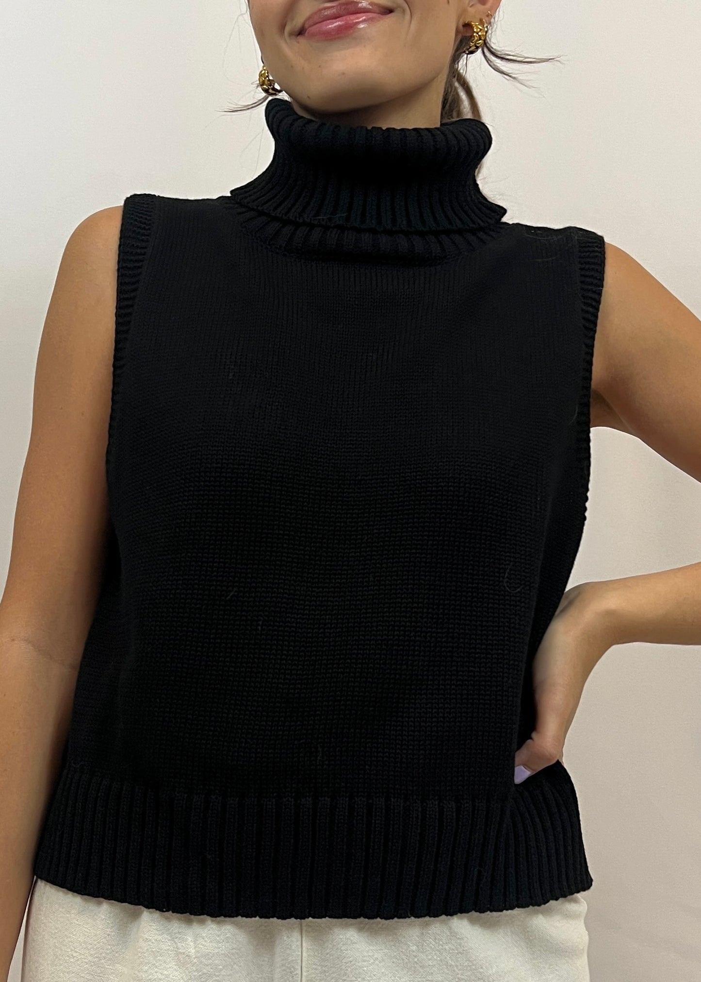 Black Turtleneck Top
