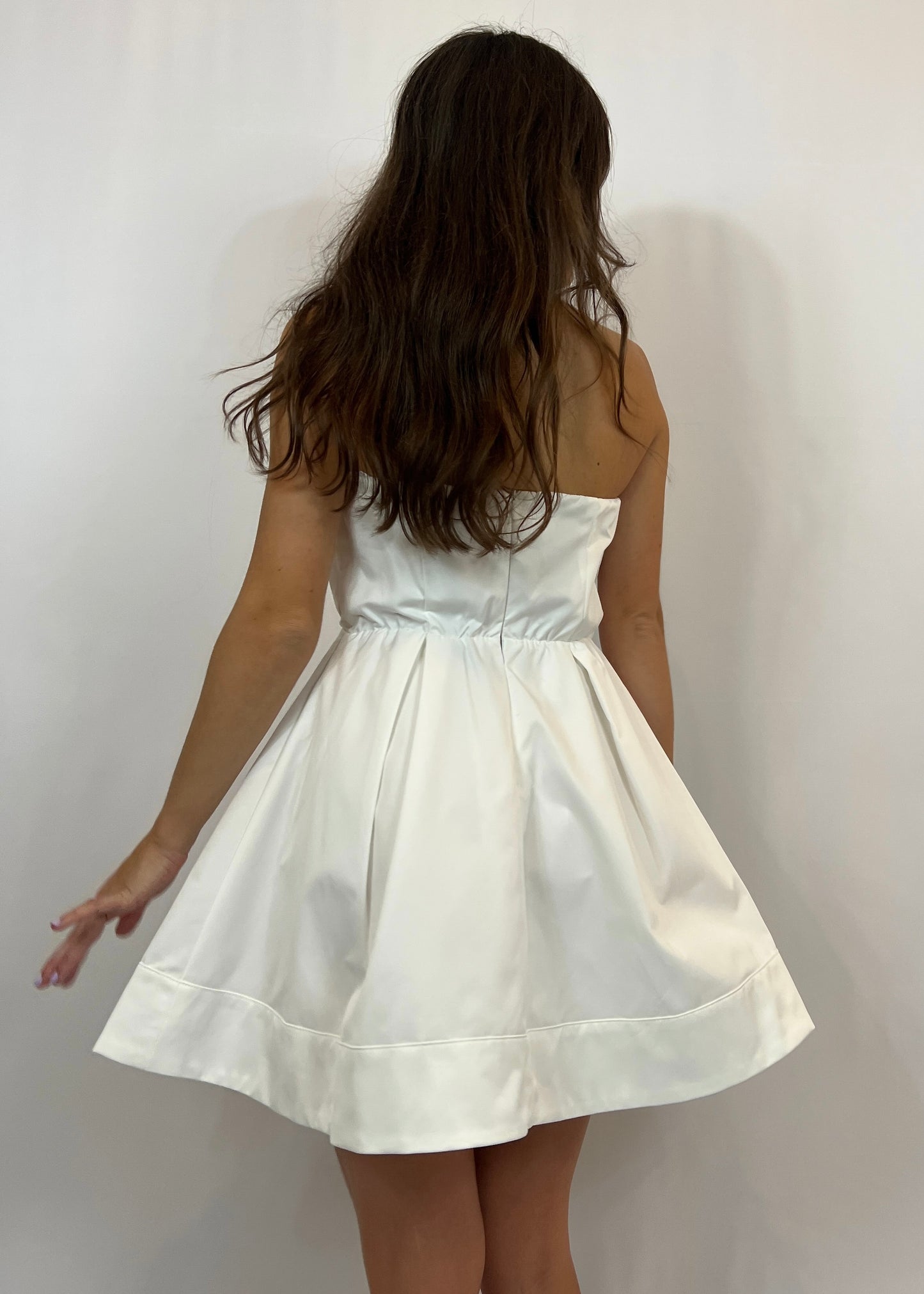 White Strapless Mini Dress