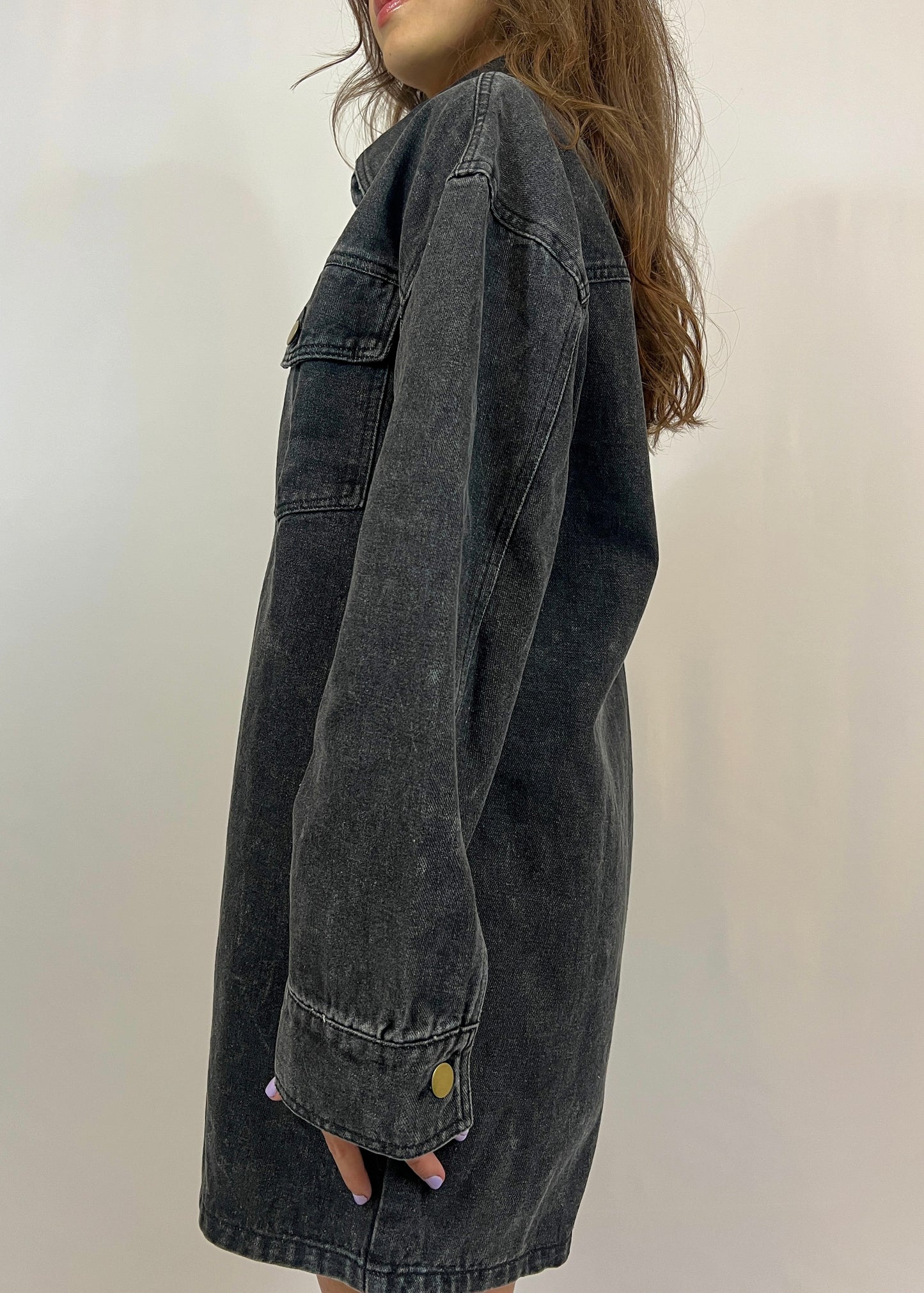 Denim Long Sleeve Romper