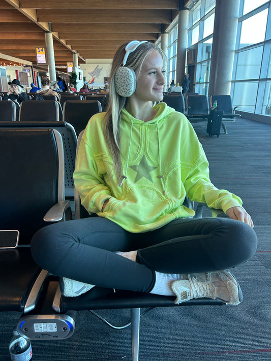 Green Glow Star Pullover Hoodie