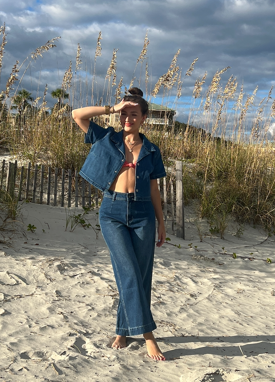 Denim Two Piece Set