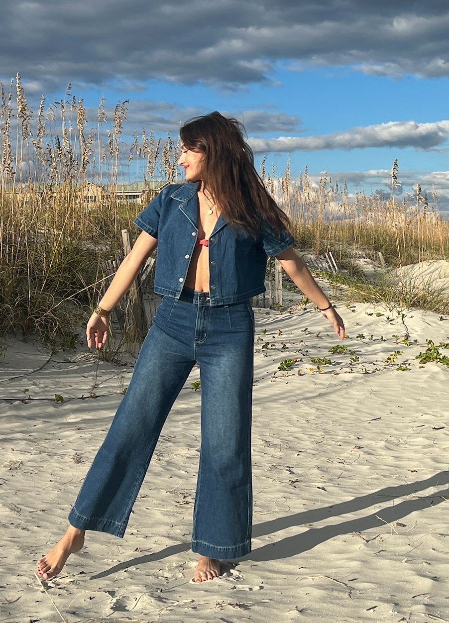 Denim Two Piece Set
