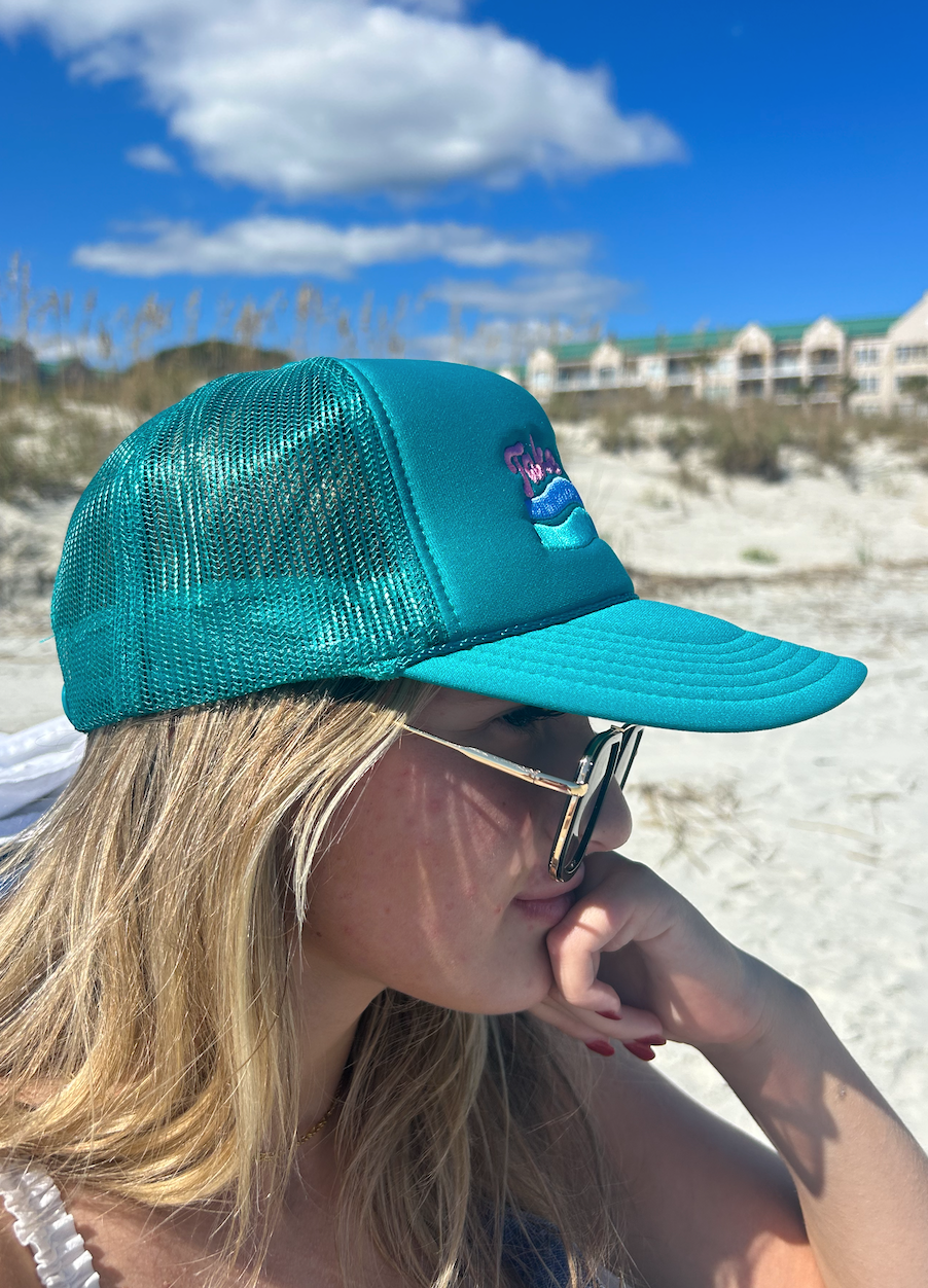 Take It Easy Trucker Hat- Deep Teal