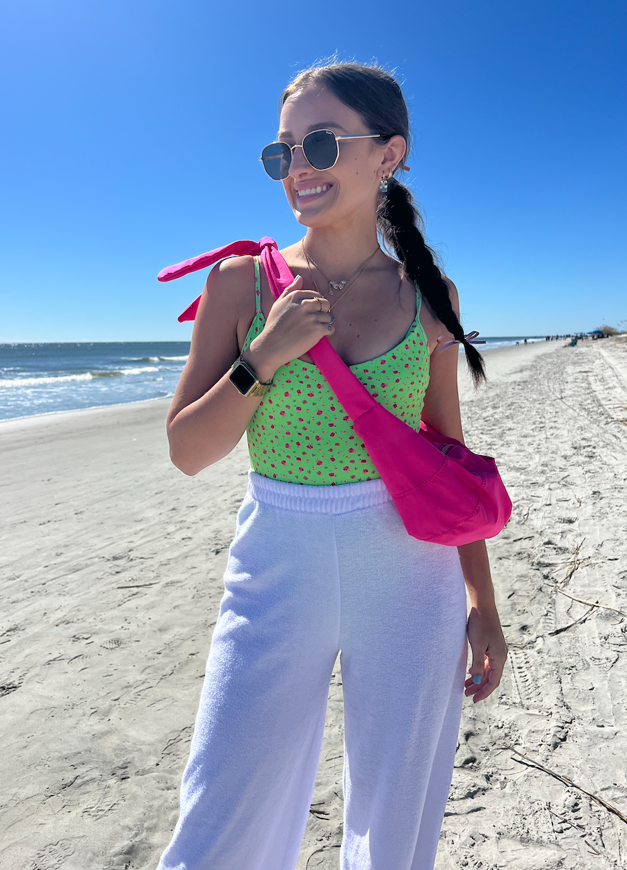 Pink Tie Crossbody Bag