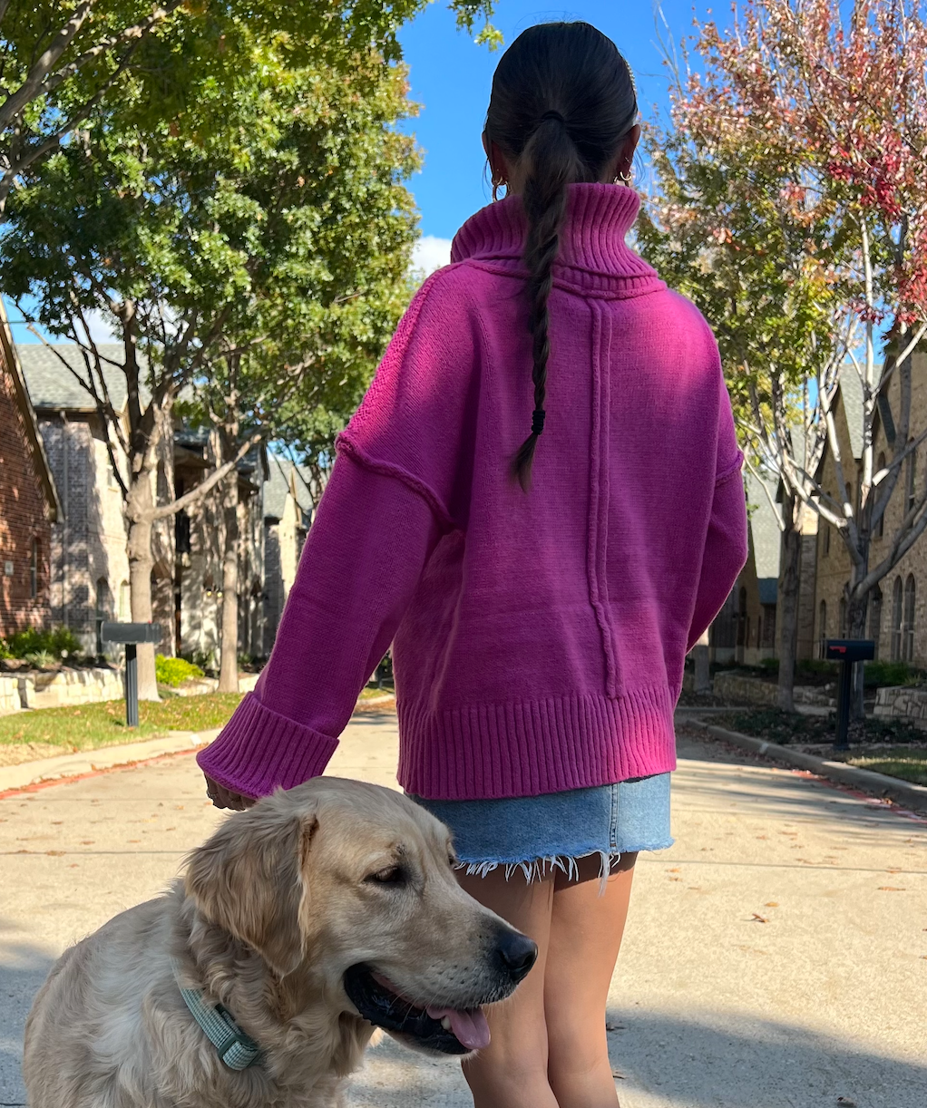 Pink Turtleneck Sweater