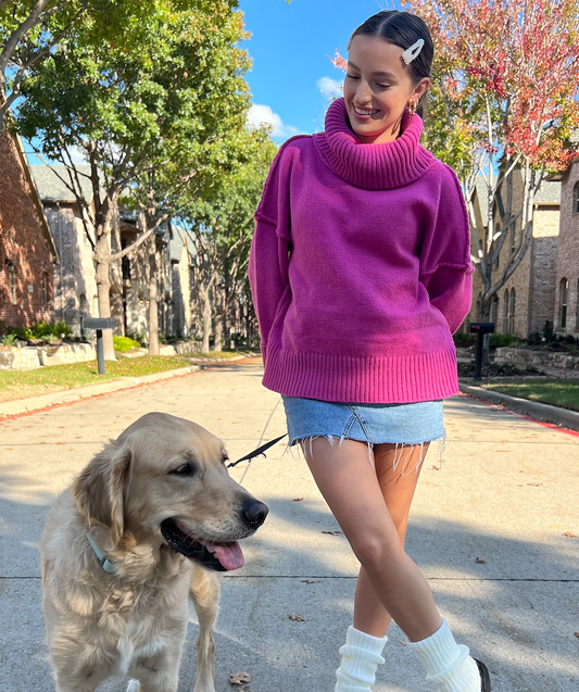 Pink Turtleneck Sweater