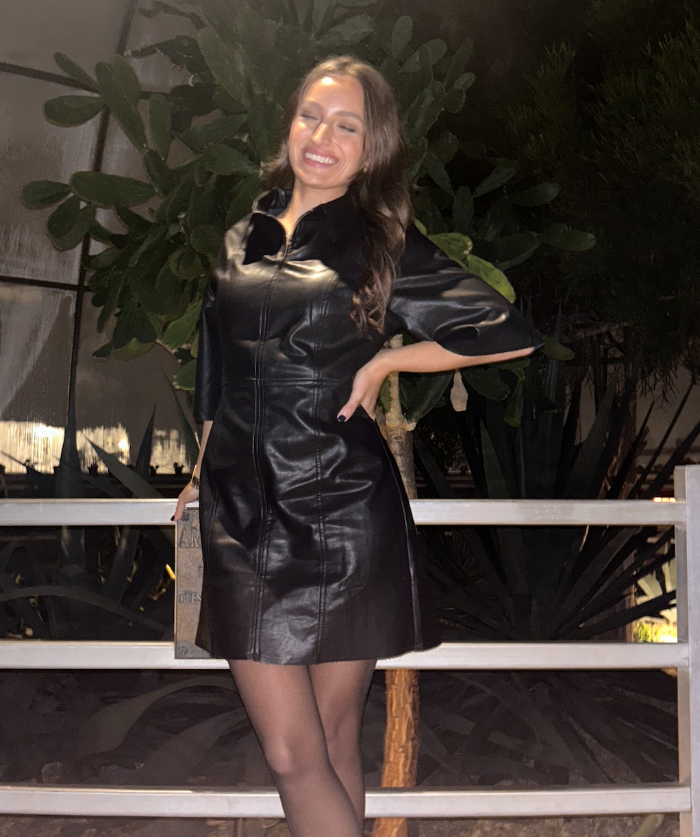 Pu Leather Mini Dress