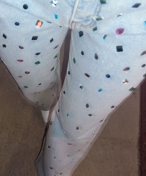 Rhinestone Denim Pants