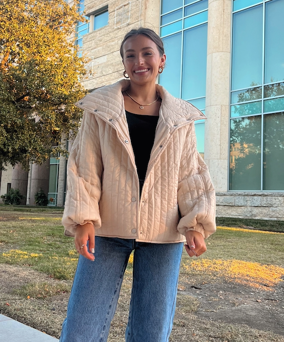 Cream Quilted Jacket