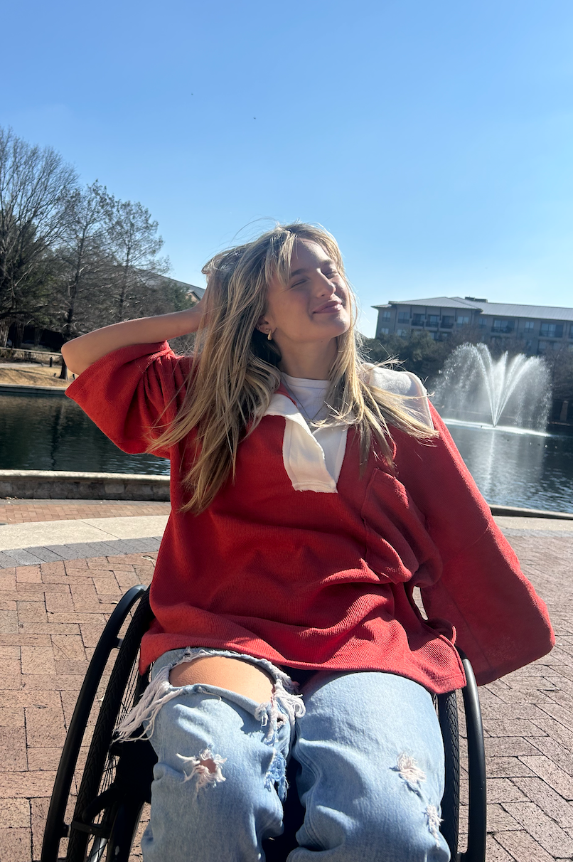 Red Oversized Knit Top