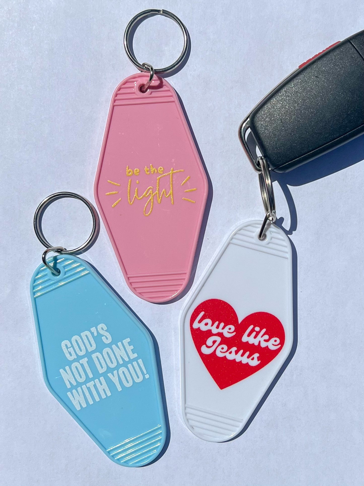 Love Like Jesus Motel Keychain