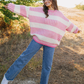 Color Blocked Sweater- Pink