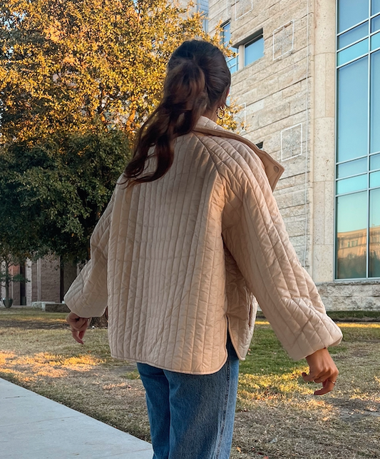 Cream Quilted Jacket