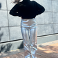 Silver Flared Pants