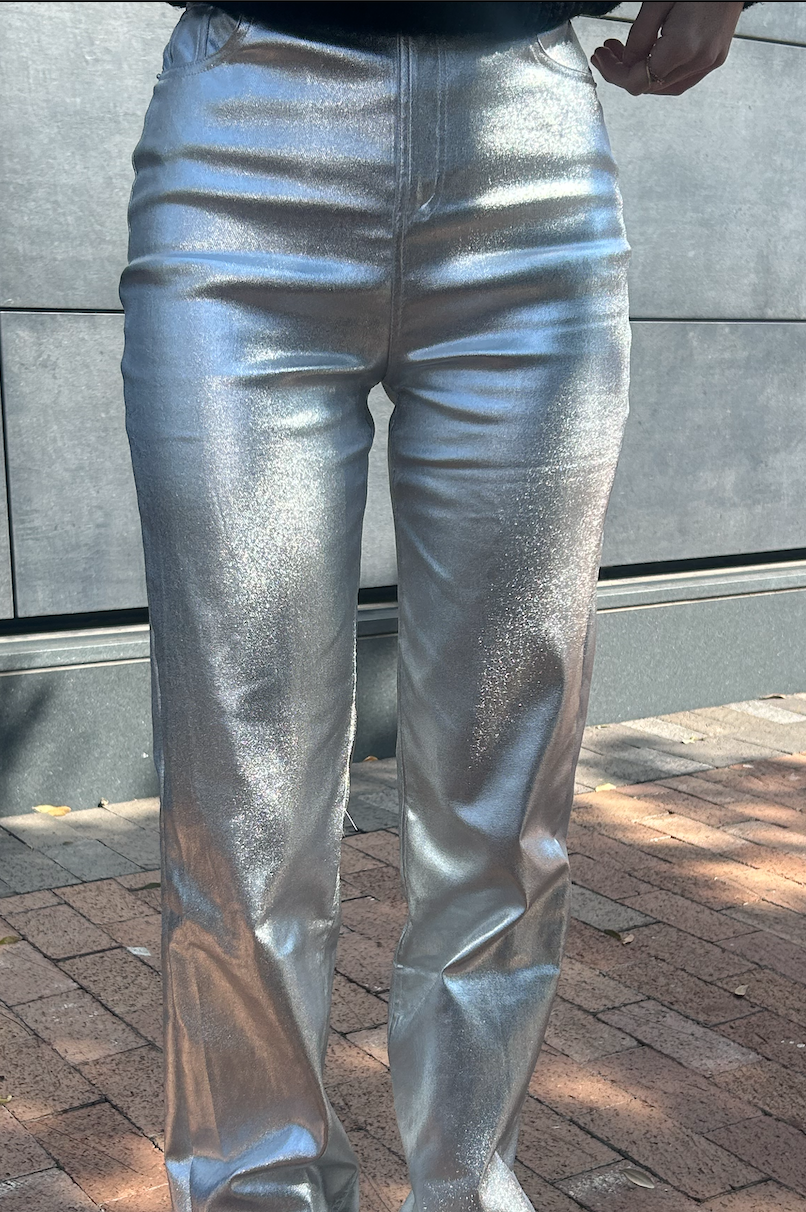 Silver Flared Pants